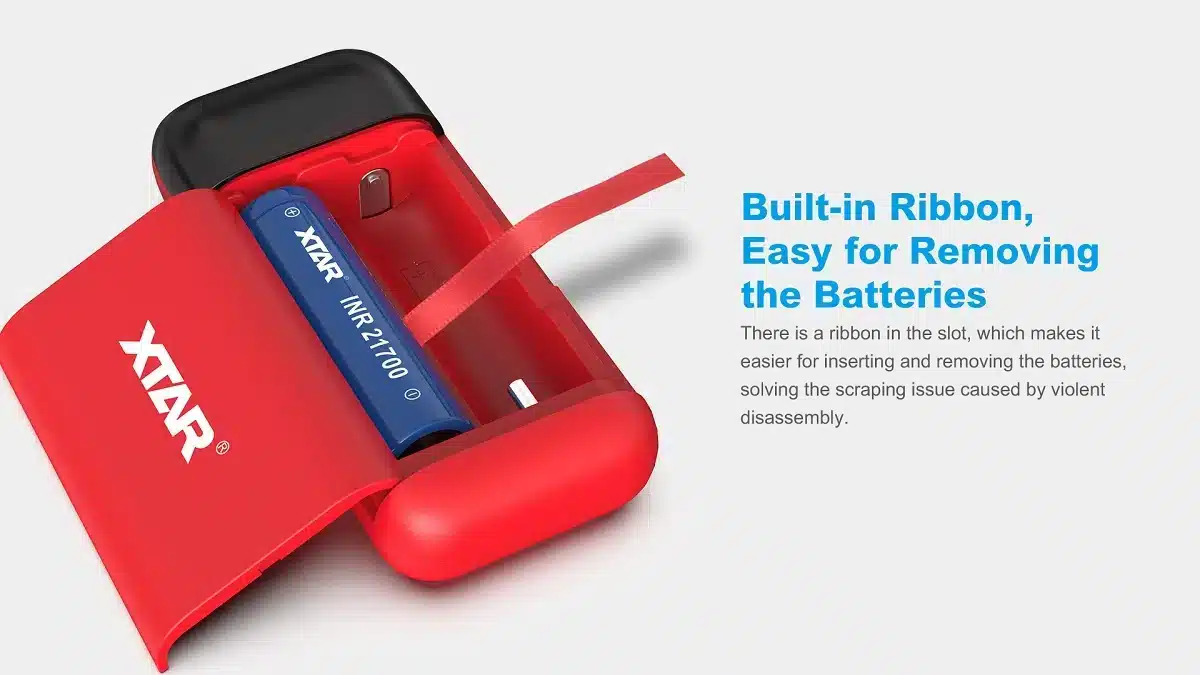 XTAR PB2S Charger 8 The XTAR PB2S is a versatile 2-in-1 fast charger and power bank supporting 18650 and 21700 batteries. It offers QC3.0 and PD3.0 fast charging, dual output ports, and a real-time display for voltage, current, and battery percentage. This compact, lightweight device is ideal for outdoor adventures, emergency preparedness, and daily commutes. 🛠️Key Features:: ✅ Dual-functionality: Charger and power bank in one compact unit. ✅ Fast charging: Supports QC3.0 and PD3.0 protocols for rapid charging. ✅ Wide battery compatibility: Fits 18650 and 21700 lithium-ion batteries. ✅ Real-time display: Shows voltage, current, and battery percentage. ✅ Dual output ports: Features USB-A and USB-C for simultaneous charging. ✅ 0V activation: Revives over-discharged batteries, extending their life. ✅ Three-stage charging: Uses TC-CC-CV method for safe and efficient charging. ✅ Magnetic cover: Protects batteries from dust and drops. ✅ Built-in ribbon: Ensures easy battery removal. ✅ Lightweight: Weighs only 85g, perfect for travel. ⬇️SCROLL DOWN TO SEE DESCRIPTION⬇️