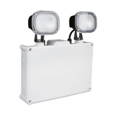 Adjustable 6W LED fire exit spotlight in hallway, ensuring emergency illumination for commercial buildings in Kenya.