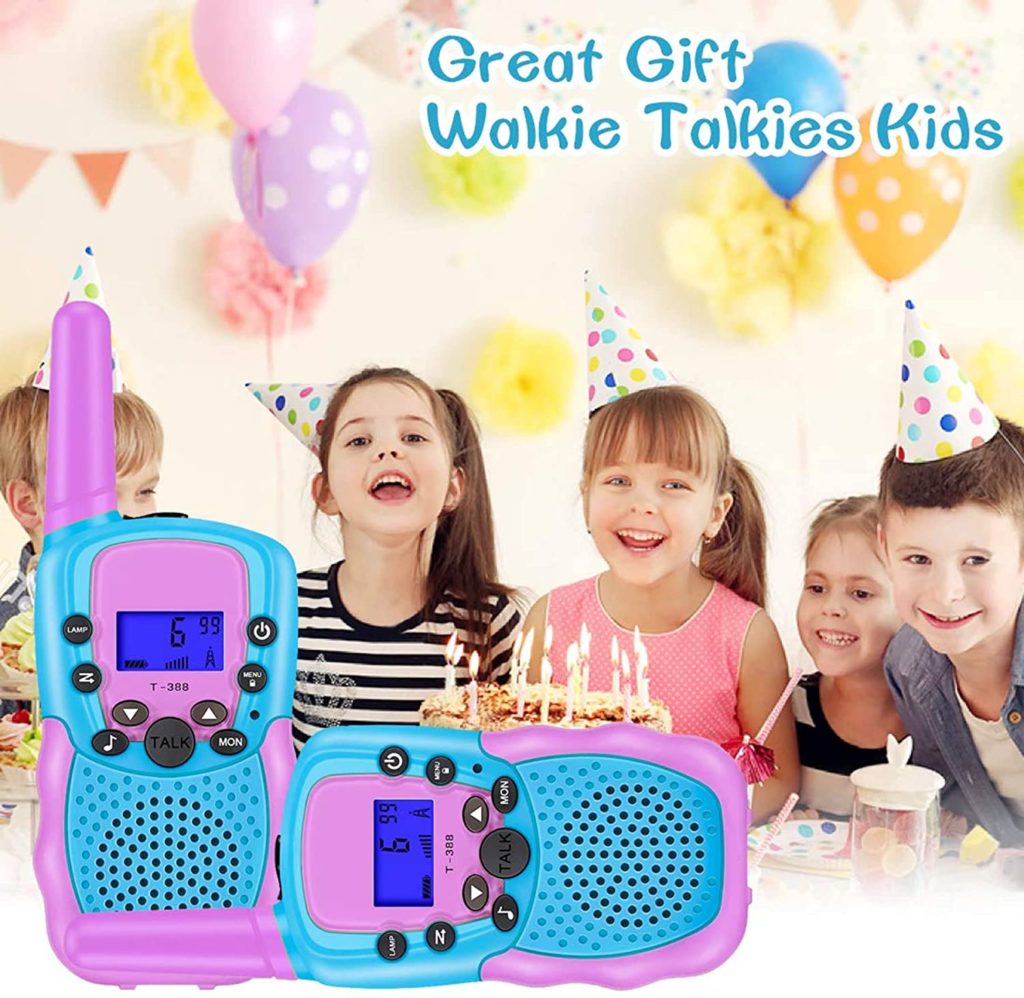 (2pcs) T-388 Kids Walkie Talkie | 6 KM Long Range Toy | Built-in LED Torch | Play & Explore Outdoors | ABS | 22 Channels | No License Needed 3 71J1Q mLTL. AC SL1500 Engage children in outdoor play with this two-piece walkie-talkie set. Featuring a 3 to 6 KM range and 22 channels with 99 privacy codes, these durable, palm-sized devices offer hours of fun for pretend games. They are ideal for outdoor exploration and family adventures. ๐ ๏ธKey Features: โ
No license required for operation
โ
Up to 7 days of standby time
โ
Range: 3 to 6 Kilometers (approximately 1.8 to 3.7 miles)
โ
Palm-sized and lightweight for easy handling
โ
Built-in LED torch for visibility
โ
Backlit LCD screen for clear display
โ
10 selectable ringtones
โ
Constructed from durable ABS material
โ
Keypad lock prevents accidental use
โ
22 main channels with 99 privacy codes โฌ๏ธSCROLL DOWN TO SEE DESCRIPTIONโฌ๏ธ
