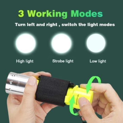 1100 lumen scuba diving flashlight with CREE XM-L2 LED for underwater exploration in Kenya, ideal for deep-sea visibility.