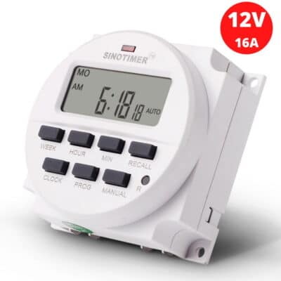 12V DC timer switch automating home lighting in Nairobi, Kenya, with 16 program settings for efficient energy control.