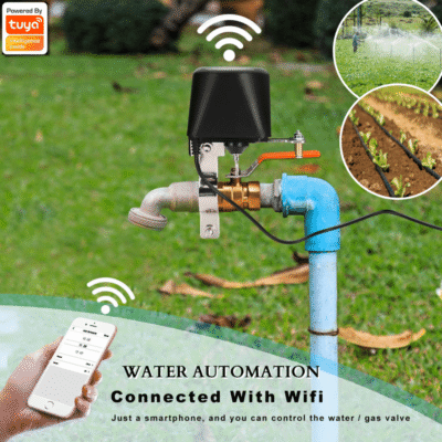 WiFi smart irrigation valve controller for automated garden watering in Nairobi, Kenya, with daily schedules.
