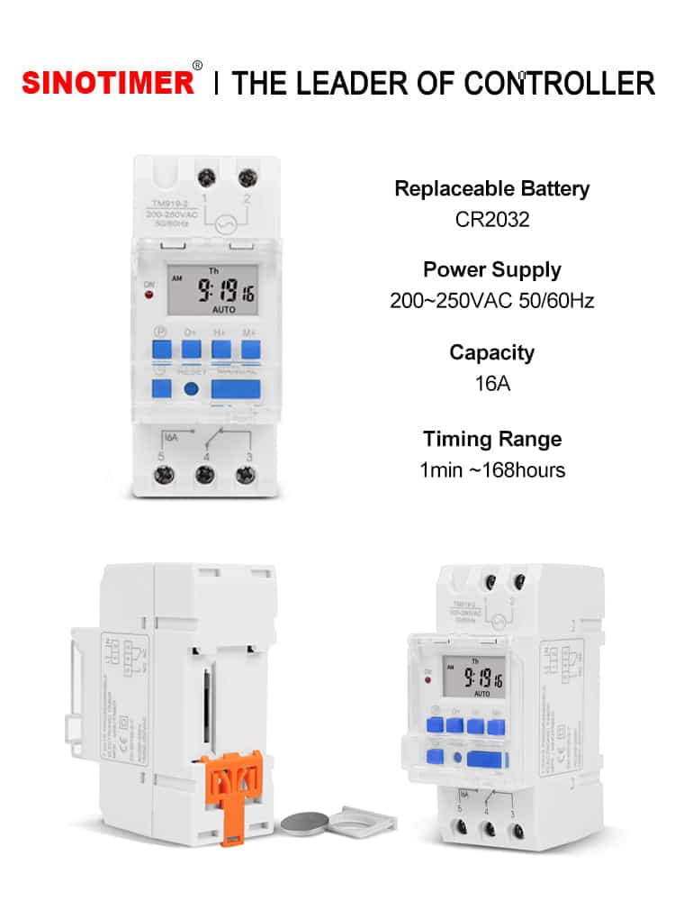 Sinometer TM919A Timer Switch | 16A, 3500W | Weekly Programmable for Streetlights, Automation, Lights | DIN Rail Mount 4 Buy best Sinometer AC Digital Timer Switch 220 230V 16A 7 Days Programmable Weekly 24hours Digital Lights Timer Switch For Lighting Irrigation Automation 6 products price in Kenya Lumen Vault products price in Kenya Lumen Vault Automate your home or office with the SINOTIMER TM919A Weekly Programmable DIN Rail Timer Switch. This versatile switch allows you to schedule on/off times for appliances and lights with daily or weekly programs, featuring 16 ON/OFF settings per day and 15 weekly combinations. Its compact design is ideal for DIN rail mounting, making it perfect for streetlights, lighting, and irrigation automation. It also includes a countdown function and memory backup for power outages.
๐ ๏ธKey Features: โ
16 ON/OFF programs per day
โ
15 weekly combinations
โ
24 hours / 7 days a week programmability
โ
Countdown function (max 24 hours)
โ
Clock display (12hr/24hr format)
โ
Easy-to-read LCD and LED indicators
โ
Built-in rechargeable battery for memory backup
โ
DIN rail mounting for easy installation
โ
Supports 3500 Watt / 16 Amps โฌ๏ธSCROLL DOWN TO SEE DESCRIPTIONโฌ๏ธ