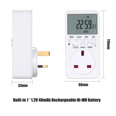 Programmable Sinometer TM519-UK timer socket automating home lights with large LCD for easy scheduling.