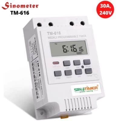 Sinometer TM616 30A timer automating streetlights in Nairobi, Kenya, with 17 on/off settings for reliable urban illumination.