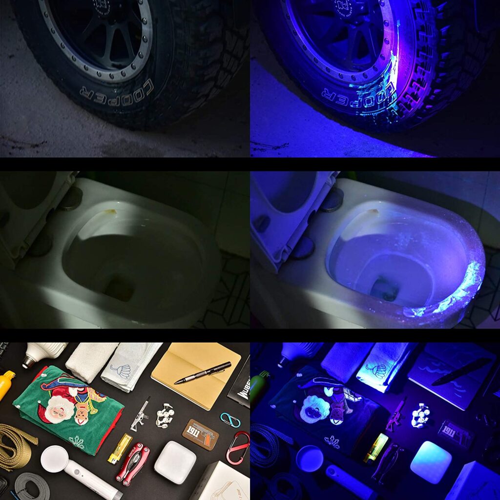 PEETPEN L13 UV Flashlight: 12 LEDs 395nm for Pet Urine, Scorpions, Currency | Rechargeable Aluminium Alloy Torch 6 Buy best most powerful cheapest affordable Jumia Kilimall Jiji 395nm Peetpen L13 UV LED Rechargeable Flashlight for Pets Dog Urine and Stains Detector torch 5 products price in Kenya Lumen Vault Jumia Kilimall This PEETPEN L13 UV flashlight features 12 LEDs emitting 395nm UV light for detecting hidden stains, authenticating documents, and more. Constructed from durable aluminum alloy, it offers 2.5 to 3 hours of runtime on high and 7-8 hours on low. It's also useful for finding scorpions and curing resin, making it a versatile tool for home maintenance and hobbyists. ๐ ๏ธKey Features: โ
Wavelength: 390-395nm
โ
12 UV LEDs
โ
Runtime: 2.5-3 hours (High), 7-8 hours (Low)
โ
Material: Aluminium Alloy
โ
Rechargeable via Micro-USB
โ
Detects pet urine and stains
โ
Authenticates currency and documents
โ
Accelerates resin curing and nail drying
โ
Aids in finding scorpions
โ
Ideal for security checks and mineral identification โฌ๏ธSCROLL DOWN TO SEE DESCRIPTIONโฌ๏ธ