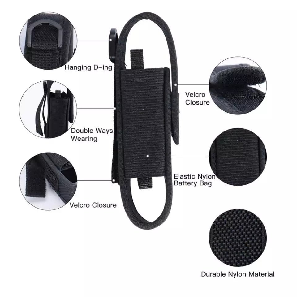 WUBEN AS6 Adjustable Holster for Camping Gear WUBEN AS6 nylon holster with adjustable length for secure camping flashlight carry.