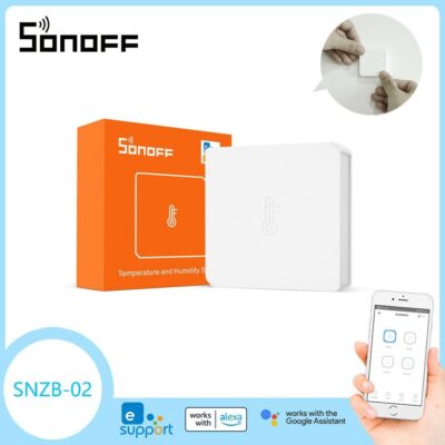 SONOFF SNZB-02 Zigbee sensor monitoring nursery temperature for baby sleep comfort, integrates with Alexa for smart alerts.