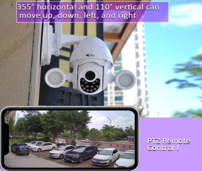 JZYZ 3MP PTZ camera with AI human tracking for home security in Nairobi, detecting intruders in real-time.