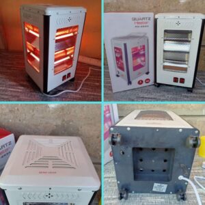1600W 4-Sided Quartz Heater - Instant Warmth, 4 Modes, 39cm(1.3ft) H, 22cm(0.7ft) W, 85% Metal, for Homes 2 Rashnik Room Heater