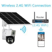 8ae84d10 b96f 4c49 923b ae746f908b93 This WiFi solar-powered CCTV camera features dual 4MP lenses for comprehensive surveillance, remotely accessible via the V380 Pro app. It offers advanced features like AI human detection, color night vision, and two-way audio, making it ideal for home or business security. It is also suitable for monitoring remote properties like farms or construction sites. 🛠️Key Features: ✅ Dual 4MP lenses for superior imaging ✅ WiFi connectivity for remote access via V380 Pro App ✅ Full-color and infrared night vision up to 20 meters ✅ 355° horizontal and 90° vertical PTZ rotation ✅ PIR motion detection with tracking and audio alarm ✅ IP66 waterproof rating for outdoor durability ✅ Two-way audio communication ✅ Supports SD card (up to 128GB) and cloud storage ✅ 10000mAh rechargeable battery with 24-28 hours standby ✅ Powered by a free solar panel ⬇️SCROLL DOWN TO SEE DESCRIPTION⬇️
