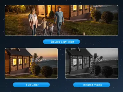 S3fc12c03f524413f918dc641e998ba3fq This WiFi solar-powered CCTV camera features dual 4MP lenses for comprehensive surveillance, remotely accessible via the V380 Pro app. It offers advanced features like AI human detection, color night vision, and two-way audio, making it ideal for home or business security. It is also suitable for monitoring remote properties like farms or construction sites. 🛠️Key Features: ✅ Dual 4MP lenses for superior imaging ✅ WiFi connectivity for remote access via V380 Pro App ✅ Full-color and infrared night vision up to 20 meters ✅ 355° horizontal and 90° vertical PTZ rotation ✅ PIR motion detection with tracking and audio alarm ✅ IP66 waterproof rating for outdoor durability ✅ Two-way audio communication ✅ Supports SD card (up to 128GB) and cloud storage ✅ 10000mAh rechargeable battery with 24-28 hours standby ✅ Powered by a free solar panel ⬇️SCROLL DOWN TO SEE DESCRIPTION⬇️