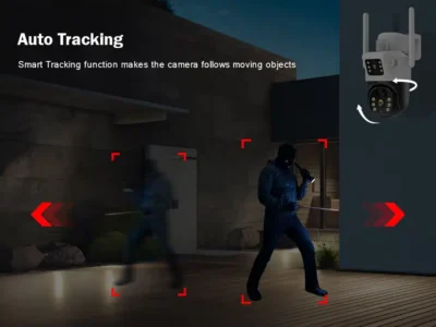 Sdf153a5d5314442686ed75dd484138a8g This WiFi solar-powered CCTV camera features dual 4MP lenses for comprehensive surveillance, remotely accessible via the V380 Pro app. It offers advanced features like AI human detection, color night vision, and two-way audio, making it ideal for home or business security. It is also suitable for monitoring remote properties like farms or construction sites. 🛠️Key Features: ✅ Dual 4MP lenses for superior imaging ✅ WiFi connectivity for remote access via V380 Pro App ✅ Full-color and infrared night vision up to 20 meters ✅ 355° horizontal and 90° vertical PTZ rotation ✅ PIR motion detection with tracking and audio alarm ✅ IP66 waterproof rating for outdoor durability ✅ Two-way audio communication ✅ Supports SD card (up to 128GB) and cloud storage ✅ 10000mAh rechargeable battery with 24-28 hours standby ✅ Powered by a free solar panel ⬇️SCROLL DOWN TO SEE DESCRIPTION⬇️