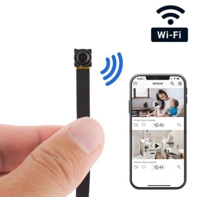 Compact Wi-Fi spy camera for nanny monitoring in nursery, capturing 1080p HD audio and video.