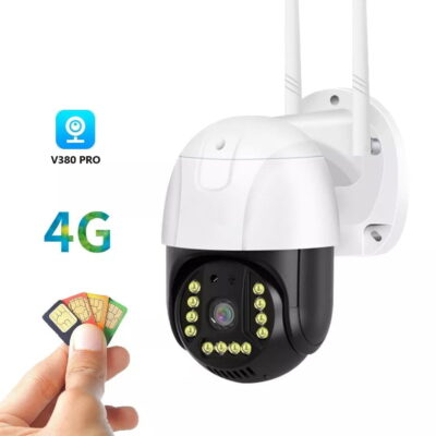 4G SIM CCTV camera tracking motion in Nairobi home garden for enhanced outdoor security with V380 app control.