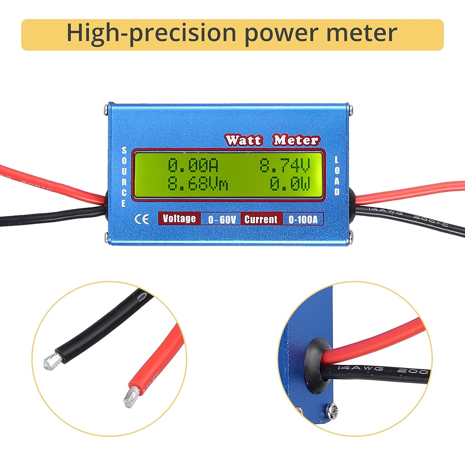 DC 0-60V 100A Battery Analyzer: Volt & Watt Meter for Solar, RC Hobby, RV Systems & More | Precision Aluminum Resistor, LCD Screen 7 DC 60V 100A Solar Battery Power Analyzer Watt and Voltage Meter Kenya 12 Analyze and troubleshoot your DC power projects with this all-in-one meter. It measures voltage from 0 to 60V and features a low resistance precision aluminum current sensing resistor. Ideal for RC hobbies, solar systems, and battery backup systems, it's also useful for monitoring RV and boat electrical systems. ๐ ๏ธKey Features: โ
Integrates energy meter, voltmeter, and ammeter for DC power analysis.
โ
Wide voltage measurement range: 0 to 60V.
โ
Compatible with 12V, 24V, 36V, and 48V battery systems.
โ
Features a precision aluminum current sensing resistor with 0.001 Ohms resistance.
โ
Low circuit consumption of only 7mAh.
โ
Equipped with a clear digital LCD screen for easy readability.
โ
Acts as a power meter, voltmeter, amp-hour meter, ammeter, and energy meter.
โ
Indispensable tool for testing and troubleshooting DC power projects.
โ
Suitable for RC hobbies, DC circuits, solar systems, boats, RVs, and battery backup systems. โฌ๏ธSCROLL DOWN TO SEE DESCRIPTIONโฌ๏ธ