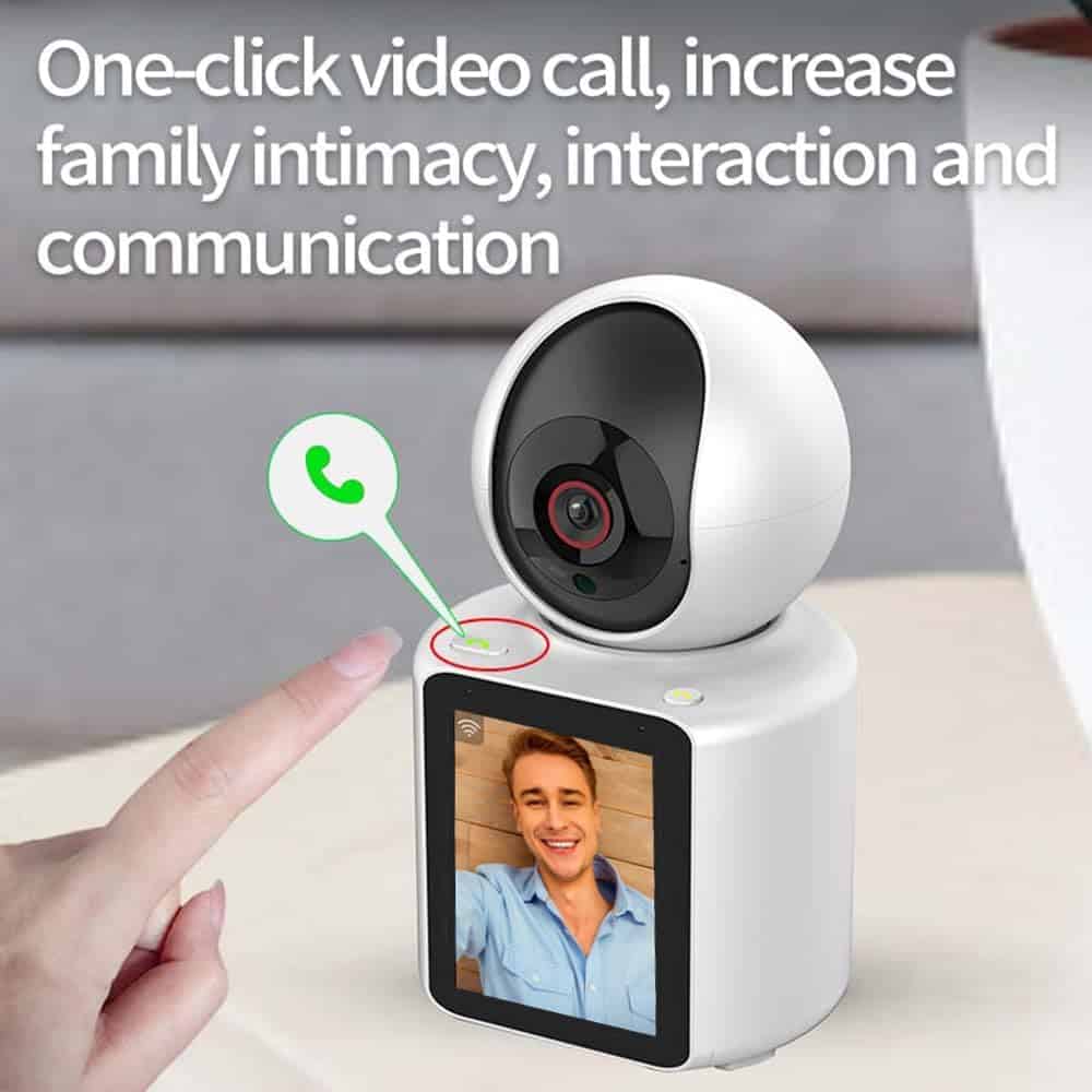 Wifi Nanny Camera With Screen | 1080p HD Two-Way Video & Audio | Baby/Pet Monitor | V380 App | Night Vision 6 61uBhyqiHHL. AC SL1000 Stay connected with loved ones using this advanced two-way video and audio smart camera. Featuring 1080p HD resolution and a 2.8-inch IPS screen, it offers seamless monitoring for babies, pets, and home security. Control it remotely via the V380 app, making it ideal for baby monitoring, elderly care, and pet supervision. ๐ ๏ธKey Features: โ
1080p HD Resolution โ Crisp video quality with a 2MP sensor. โ
360ยฐ Rotation โ Remotely pan up to 355ยฐ horizontally and tilt 90ยฐ vertically. โ
Two-Way Video and Audio Calling โ Communicate via phone and camera screen. โ
2.8-inch IPS Screen โ Easy interaction for children or elderly users. โ
Night Vision Support โ Clear vision in darkness with infrared LEDs. โ
Motion Detection Alerts โ Receive notifications when movement is detected. โ
Cloud + TF Card Storage โ Flexible options for saving video footage. โ
WiFi Connectivity (2.4GHz) โ Easy setup with your home network. โ
Power Supply: 5V USB โ Versatile power options, including power banks. โ
One-Click Calling โ Simple way for home users to initiate calls. โฌ๏ธSCROLL DOWN TO SEE DESCRIPTIONโฌ๏ธ