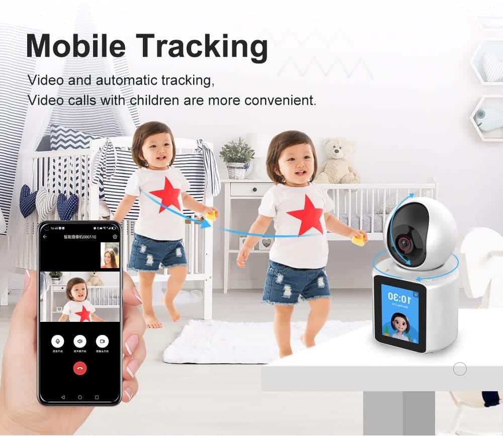Wifi Nanny Camera With Screen | 1080p HD Two-Way Video & Audio | Baby/Pet Monitor | V380 App | Night Vision 9 Wifi Nanny Camera with 2 way video and audio call 2 Stay connected with loved ones using this advanced two-way video and audio smart camera. Featuring 1080p HD resolution and a 2.8-inch IPS screen, it offers seamless monitoring for babies, pets, and home security. Control it remotely via the V380 app, making it ideal for baby monitoring, elderly care, and pet supervision. ๐ ๏ธKey Features: โ
1080p HD Resolution โ Crisp video quality with a 2MP sensor. โ
360ยฐ Rotation โ Remotely pan up to 355ยฐ horizontally and tilt 90ยฐ vertically. โ
Two-Way Video and Audio Calling โ Communicate via phone and camera screen. โ
2.8-inch IPS Screen โ Easy interaction for children or elderly users. โ
Night Vision Support โ Clear vision in darkness with infrared LEDs. โ
Motion Detection Alerts โ Receive notifications when movement is detected. โ
Cloud + TF Card Storage โ Flexible options for saving video footage. โ
WiFi Connectivity (2.4GHz) โ Easy setup with your home network. โ
Power Supply: 5V USB โ Versatile power options, including power banks. โ
One-Click Calling โ Simple way for home users to initiate calls. โฌ๏ธSCROLL DOWN TO SEE DESCRIPTIONโฌ๏ธ