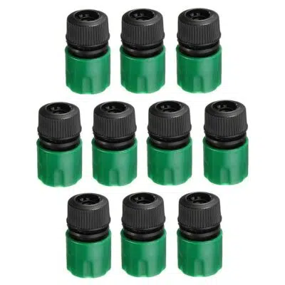 1/2in ABS hose adapter for secure garden irrigation, connecting sprayer to hose in sunny backyard setup.