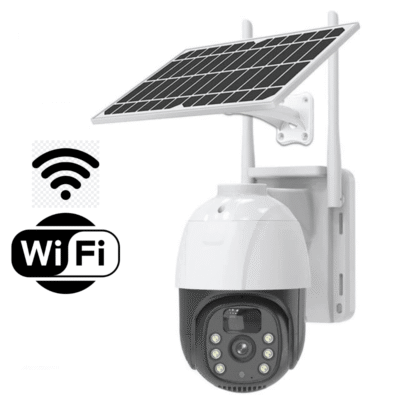 V380 PRO WiFi Solar CCTV Camera with PIR motion detection for outdoor home security in Nairobi gardens.