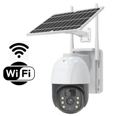 V380 PRO WiFi Solar CCTV Camera with PIR motion detection for outdoor home security in Nairobi gardens.