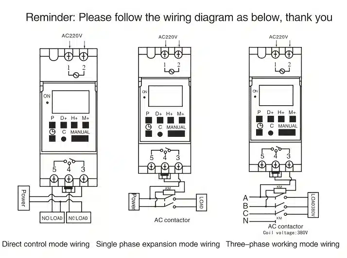 ManHua MT15 Digital Timer Switch - 16A Dual Control Relay for Lights, Bells, Fridges, Security Systems - Weekly/Daily Automation 5 How to set up ManHua MT15 Digital Timer Switch – 16A Programmable Relay with LCD Weekly Daily and Hourly Automation tronic Automate your electrical devices with the ManHua MT15 Digital Timer Switch. This plug-and-play 16A programmable relay allows for hourly, daily, or weekly scheduling with up to 16 ON/OFF groups per day. It features dual control functionality and is suitable for a wide range of applications including home lighting, school bells, and agricultural pumps.🛠️Key Features: ✅ 16A Max Current capacity for reliable operation.✅ Hourly, Daily, and Weekly programming options for flexible automation.✅ Up to 16 ON/OFF groups per day for precise scheduling.✅ Simple plug-and-play installation, no electrician required.✅ Large LCD display for easy viewing and settings adjustment.✅ Low power consumption of ≤2W for energy efficiency.✅ Accurate timing with 1 second/day error correction.✅ Dual control terminals (3, 4, and 5) for independent device management.✅ Compatible with ≤48VDC, 110VAC ±15%, and 220VAC ±15% voltages.✅ Ideal for automating lights, pumps, heaters, school bells, and security systems. ⬇️SCROLL DOWN TO SEE DESCRIPTION⬇️