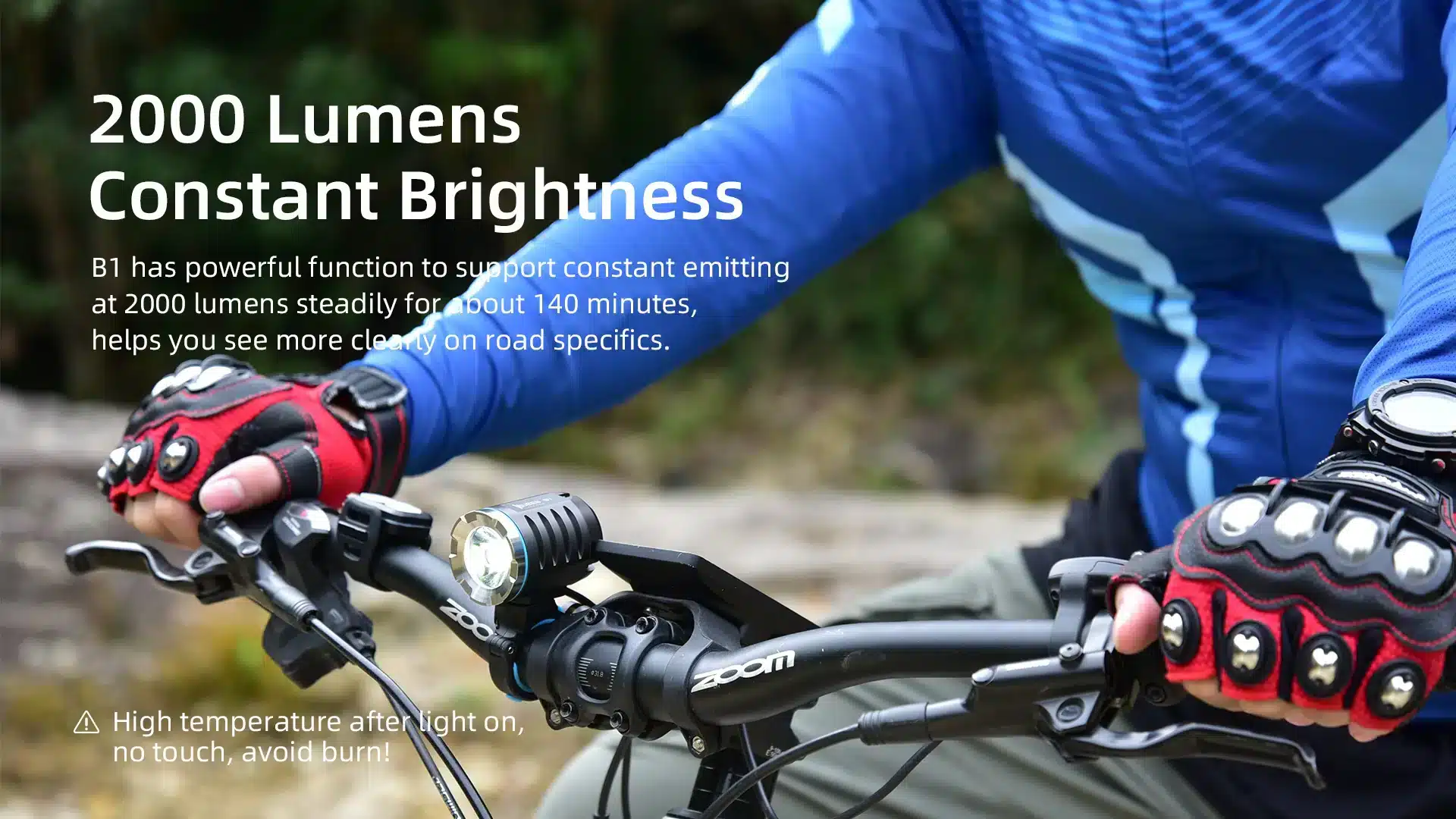 04 4beccf6d 260d 4c42 9369 a6a7c7d8e9b5 Illuminate your ride with the WUBEN B1, a powerful rechargeable bicycle light boasting 3600 lumens and a 179-meter beam throw. Its IP65 waterproof build and wireless remote offer convenience and reliability in all conditions. Ideal for night riding, commuting, and security patrols.
🛠️Key Features:: ✅ Super Bright 3600 Lumens Output
✅ Long Beam Throw – 179 Metres
✅ 180° Wide Beam Spread
✅ Wireless Remote Controller
✅ 6600mAh Rechargeable Battery
✅ IP65 Waterproof
✅ Five Lighting Modes
✅ Lightweight and Portable – 164g
✅ 1m Drop Resistance ⬇️SCROLL DOWN TO SEE DESCRIPTION⬇️