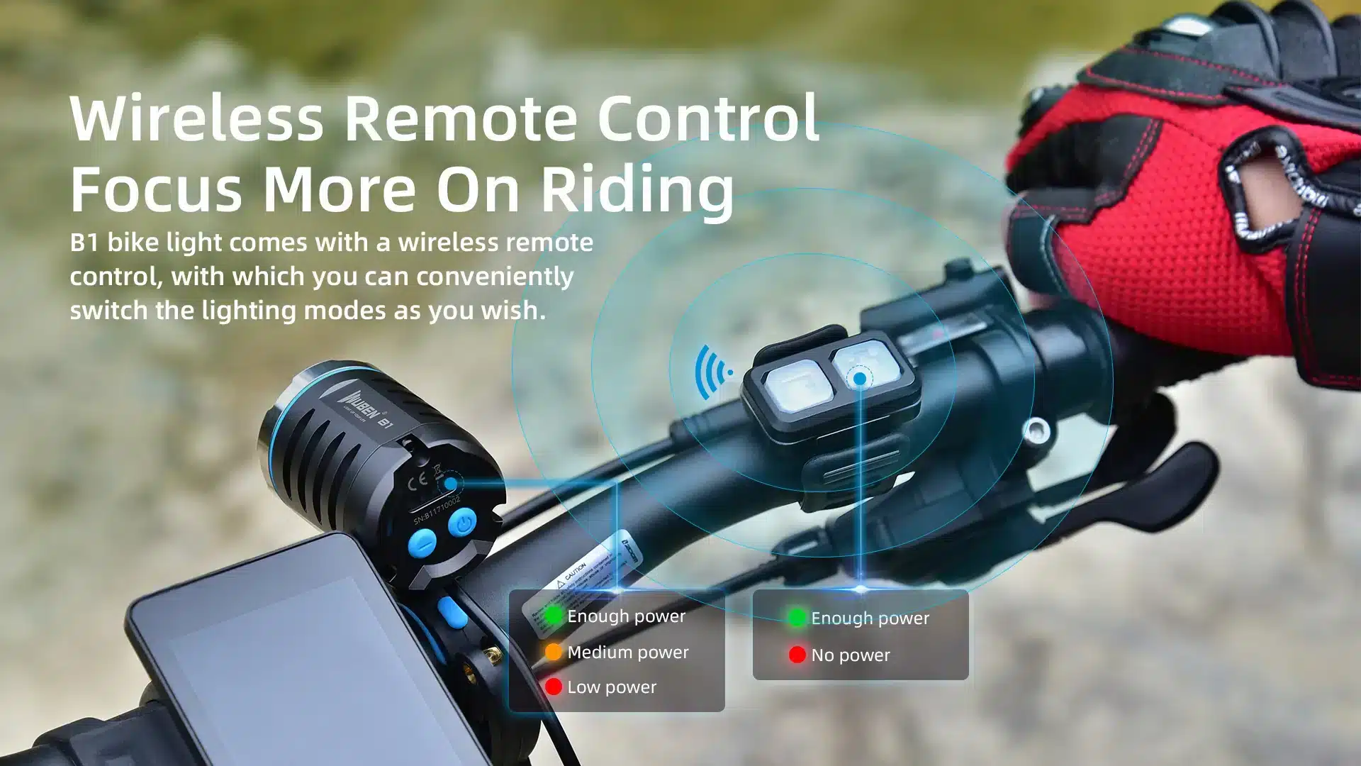 06 e29033fc 6a37 46a9 97df 95561b3206ff Illuminate your ride with the WUBEN B1, a powerful rechargeable bicycle light boasting 3600 lumens and a 179-meter beam throw. Its IP65 waterproof build and wireless remote offer convenience and reliability in all conditions. Ideal for night riding, commuting, and security patrols.
🛠️Key Features:: ✅ Super Bright 3600 Lumens Output
✅ Long Beam Throw – 179 Metres
✅ 180° Wide Beam Spread
✅ Wireless Remote Controller
✅ 6600mAh Rechargeable Battery
✅ IP65 Waterproof
✅ Five Lighting Modes
✅ Lightweight and Portable – 164g
✅ 1m Drop Resistance ⬇️SCROLL DOWN TO SEE DESCRIPTION⬇️