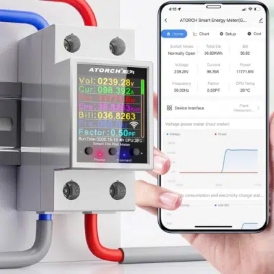 Atorch GR2PWS WiFi Smart Energy Meter | Tuya App | 100A 32kW | Real-time Monitoring & Auto-Off for Rentals & Home Saving