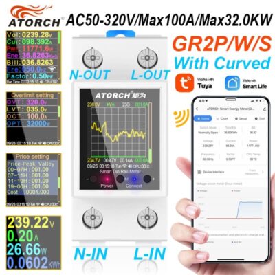 Atorch-GR2PWS-WiFi-Smart-Energy-Meter-Tuya-Smartlife-APP-100A-3600W-35