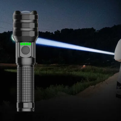 High-performance 1KM OSRAM P8 LED long-range rechargeable flashlight, waterproof, 6 modes for camping, hiking, emergency in Nairobi, Kenya.