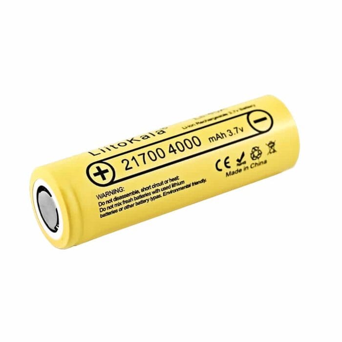 LiitoKala Lii-40A 21700 4000mAh high-drain flat top unprotected Li-ion battery for vape mods, flashlights in Nairobi, Kenya.