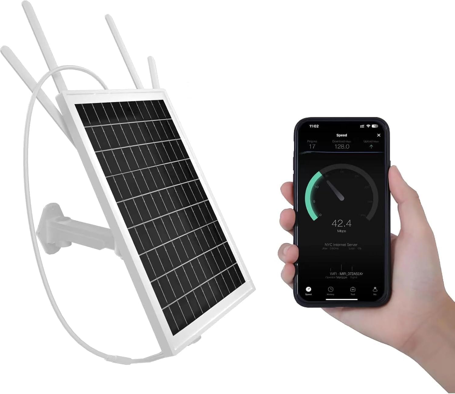 Solar Powered 4G LTE Modem Router with SIM – 25600mAh Battery Repeater Mode 1 Stay connected anywhere with this solar-powered 4G LTE WiFi modem router. Featuring a 25600mAh battery and 15W solar panel, it provides continuous internet access without electricity or wired connections. Its IP66-rated enclosure ensures durability in outdoor conditions, making it ideal for homes, campsites, RVs, and farms. 🛠️Key Features:: ✅ Powerful 25600mAh battery with 15W solar panel for 7-day uninterrupted use. ✅ 4G LTE modem and WiFi repeater modes support FDD, TDD LTE, and WCDMA. ✅ Creates a WiFi hotspot with up to 50 meters range and 300Mbps speeds. ✅ IP66 certified enclosure provides dustproof and waterproof protection. ✅ Works with any unlocked 4G SIM card (PIN disabled) from Kenyan or international carriers. ✅ Compatible with Windows Vista/7/8/8.1 and macOS X 10.7+. ✅ Easy setup: Mount, insert SIM, and power on for instant browsing. ✅ Durable plastic construction suitable for outdoor environments. ⬇️SCROLL DOWN TO SEE DESCRIPTION⬇️