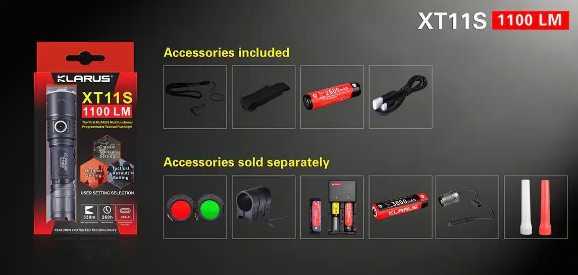 Klarus XT11S Review: Best Compact 1100 Lumen Tactical Torch Kenya (2026) 10 Klarus XT11S package contents and accessories