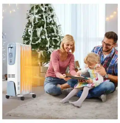 Venus HY-C5-9 Oil Heater (2000W) 9 Fins Silent Radiator – Safe for Babies, Asthma, Pets Portable Room Warmer