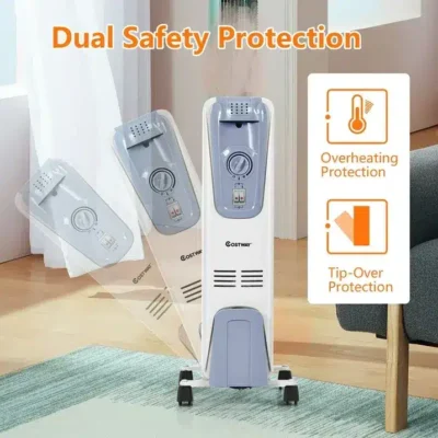 Venus HY-C5-9 Oil Heater (2000W) 9 Fins Silent Radiator – Safe for Babies, Asthma, Pets Portable Room Warmer