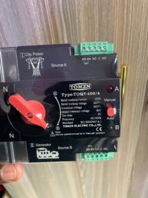 Tomzn TOQ7 4P 100A 3 Phase ATS – Automatic & Manual Transfer Switch | <50ms Generator to KPLC Changeover