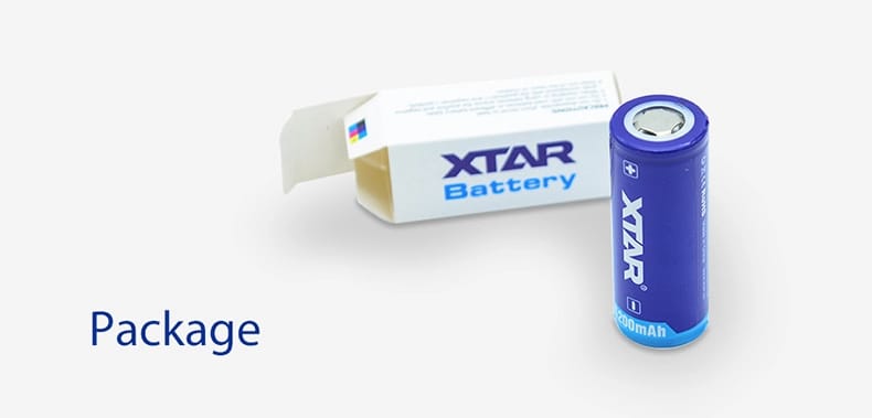 XTAR 26650 5200mAh Flat-Top Li-ion Battery for Flashlights, 10 Amps – Protected with PCB 5 XTAR 26650 5200mAh Flat Top Li ion Battery for Flashlights – Protected with PCB 2 26650 5200mAh rechargeable protected flat top Li-ion battery, designed for flashlights. • Real 5200mAh capacity, make it even more durable • Low internal resistance, high Energy Efficiency • Stable Voltage Output