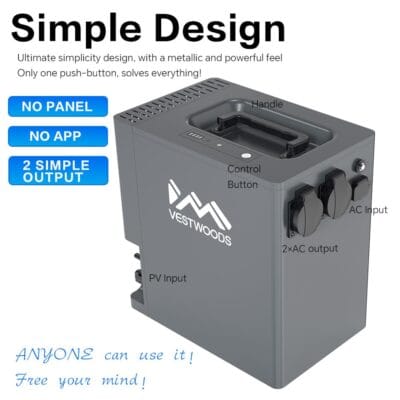 Vestwood 2009.6Wh 1000W Portable Solar Generator with UPS & LFP Battery (2)