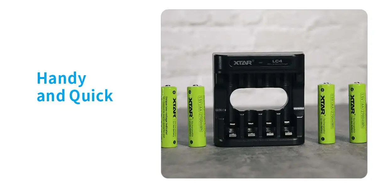 XTAR LC4 4 Slot USB C Charger for 1.5V Lithium ion AAAAA Batteries 11 ⚠ This charger does NOT support the following batteries: