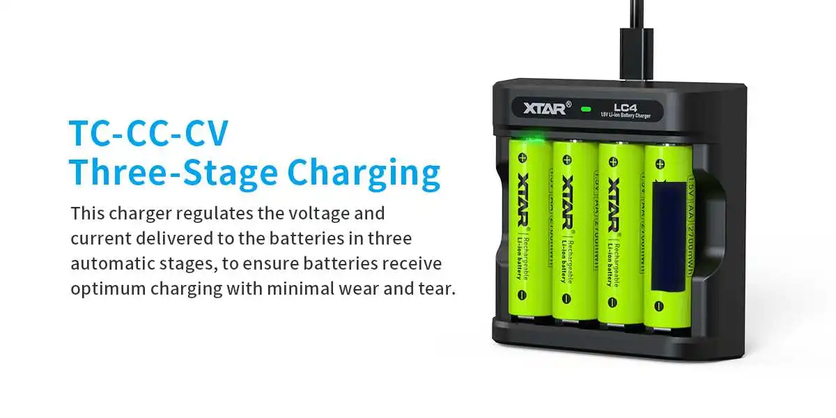 XTAR LC4 4 Slot USB C Charger for 1.5V Lithium ion AAAAA Batteries 17 ⚠ This charger does NOT support the following batteries: