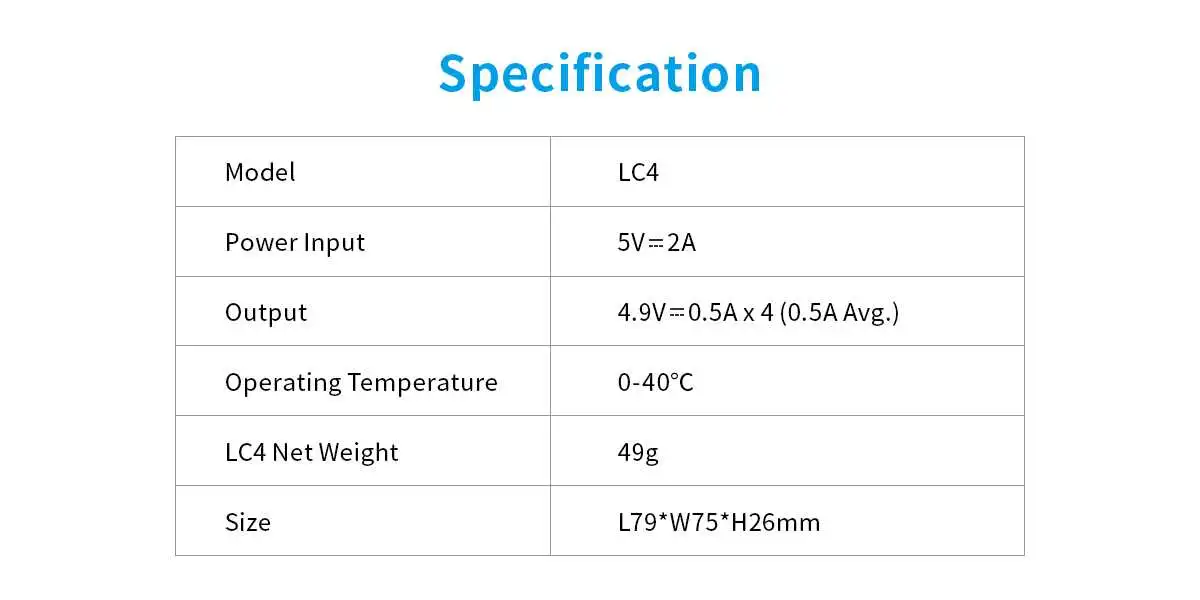 XTAR LC4 4 Slot USB C Charger for 1.5V Lithium ion AAAAA Batteries 19 ⚠ This charger does NOT support the following batteries: