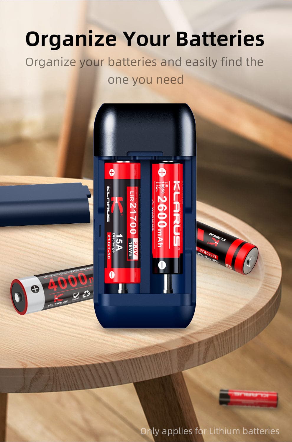 KLARUS K2A Smart Dual Slot Battery Charger & Power Bank – 2-in-1 Intelligent LED Charger for 18650, 20700 & 21700 (Protected & Unprotected) Li-ion Batteries 8 K2A Charger – Intelligent Charging for Multiple Devices