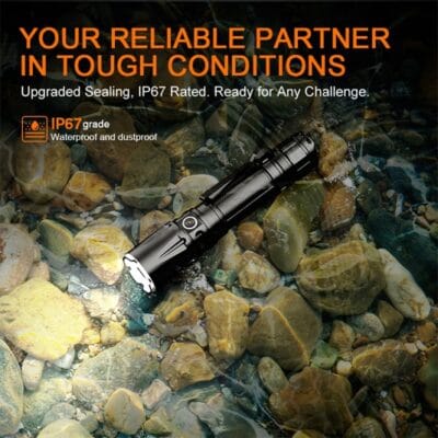 SUPERFIRE TL01-X Tactical Flashlight 1800 Lumens 325M Range 3350mAh Battery USB-C Rechargeable (5)