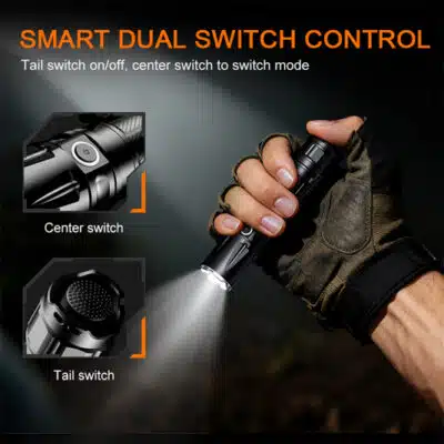 SUPERFIRE TL01-X Tactical Flashlight 1800 Lumens | 325M Range | 3350mAh Battery | USB-C Rechargeable