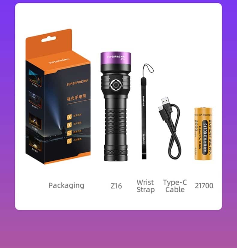 Superfire vZ16 UV Flashlight 365nm for Leak Detection, Pet Stains, Currency Checking & Inspection, snake 15 Superfire vZ16 UV Flashlight 365nm for Leak Detection Pet Stains Currency Checking Inspection 12 The Superfire Z16 UV Flashlight 365nm is a genuine 365nm UV torch made for users who want better performance than ordinary 395nm UV lights. It gives off a cleaner, stronger UV beam that helps reveal things you cannot easily see under normal light. This makes it useful for checking stains, leaks, security markings, gemstones, and many other inspection jobs at home, in business, or in the workshop.