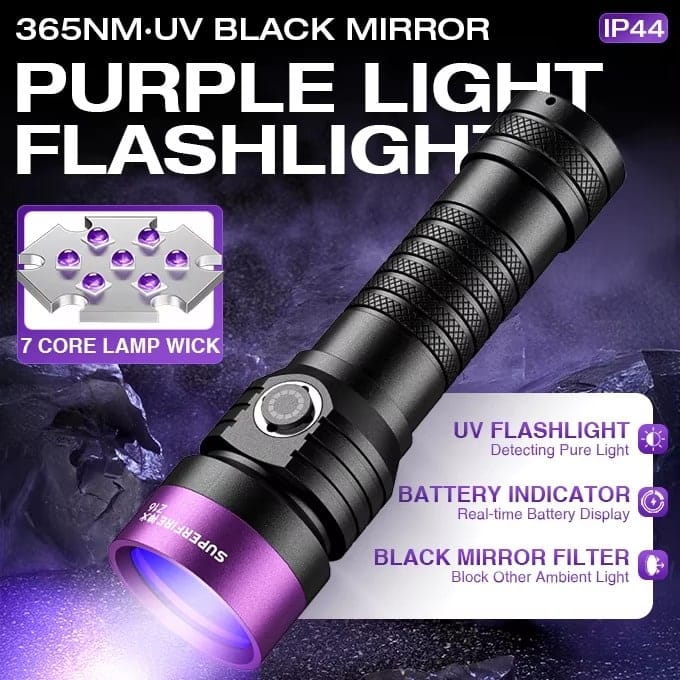 Superfire VZ16 UV Flashlight 365nm For Leak Detection, Pet Stains