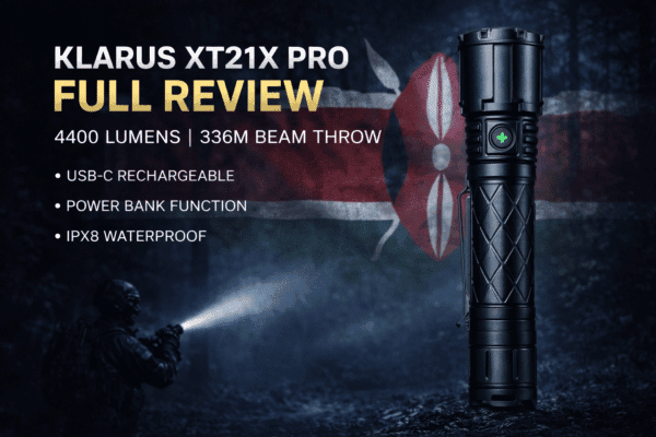 klarus xt21x pro kenya review banner 4400 Lumens | 336m Beam | USB-C Charging | Power Bank Function